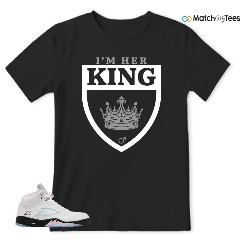 NIKE AIR JORDAN 5 RETRO MEDIUM SOFT PINK SNEAKER Matching Tees t-shirt