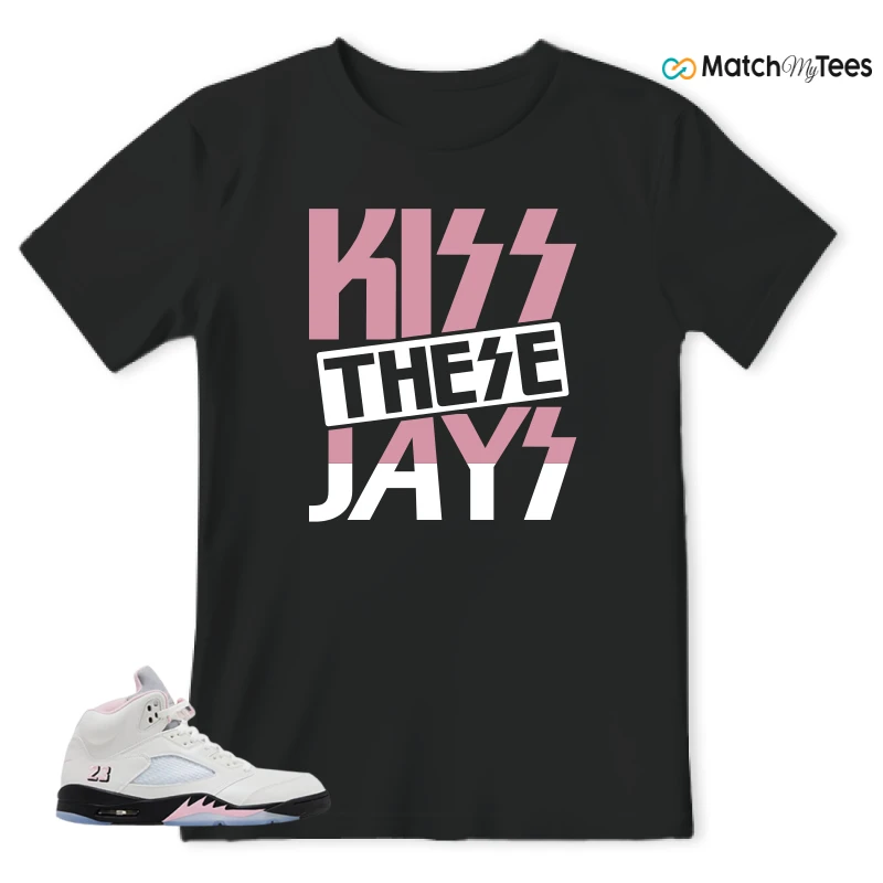 NIKE AIR JORDAN 5 RETRO MEDIUM SOFT PINK SNEAKER Matching Tees t-shirt