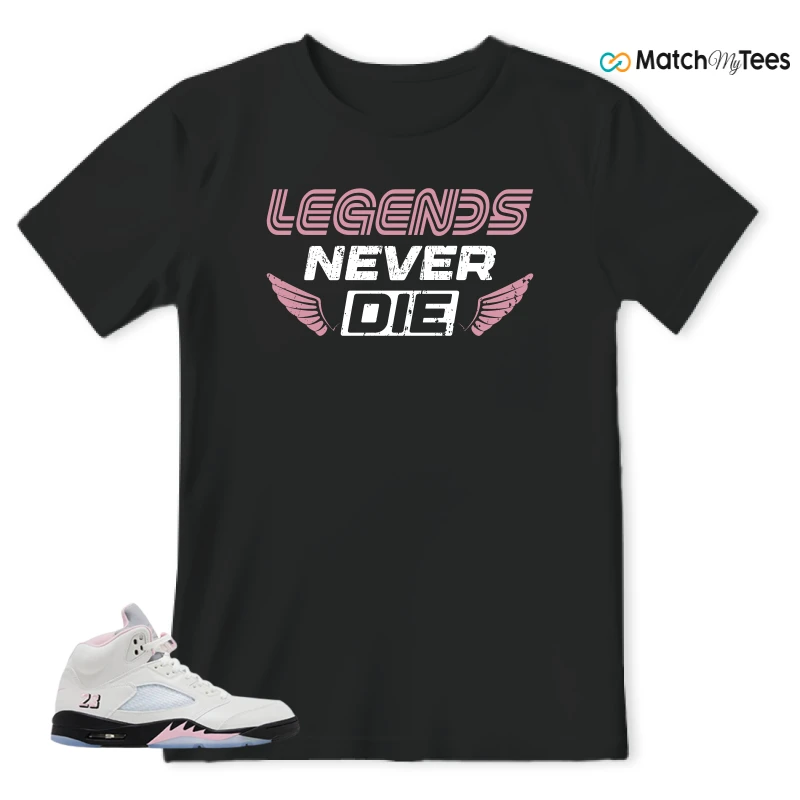 NIKE AIR JORDAN 5 RETRO MEDIUM SOFT PINK SNEAKER Matching Tees t-shirt