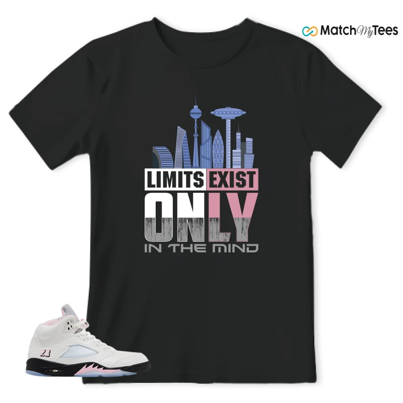 NIKE AIR JORDAN 5 RETRO MEDIUM SOFT PINK SNEAKER Matching Tees t-shirt