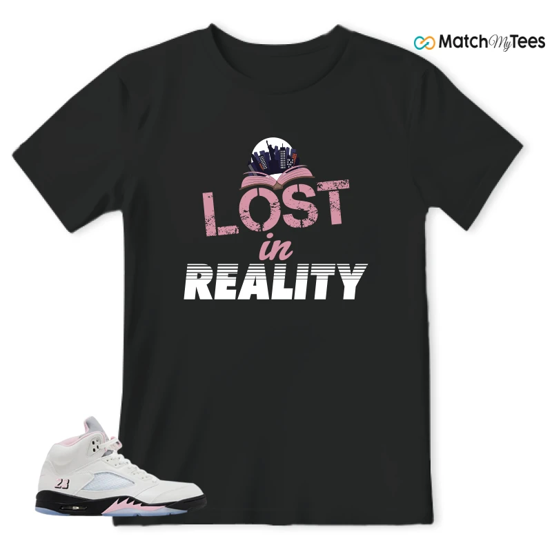 NIKE AIR JORDAN 5 RETRO MEDIUM SOFT PINK SNEAKER Matching Tees t-shirt