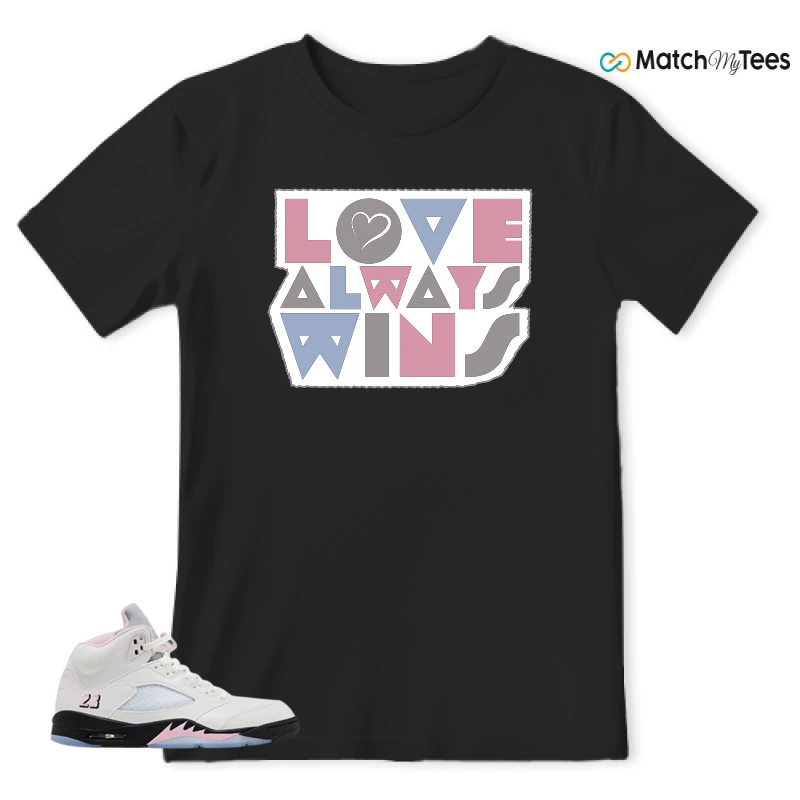 NIKE AIR JORDAN 5 RETRO MEDIUM SOFT PINK SNEAKER Matching Tees t-shirt
