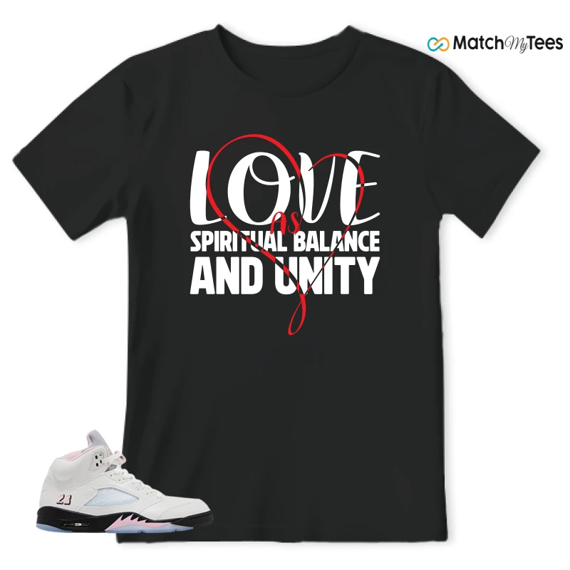 NIKE AIR JORDAN 5 RETRO MEDIUM SOFT PINK SNEAKER Matching Tees t-shirt