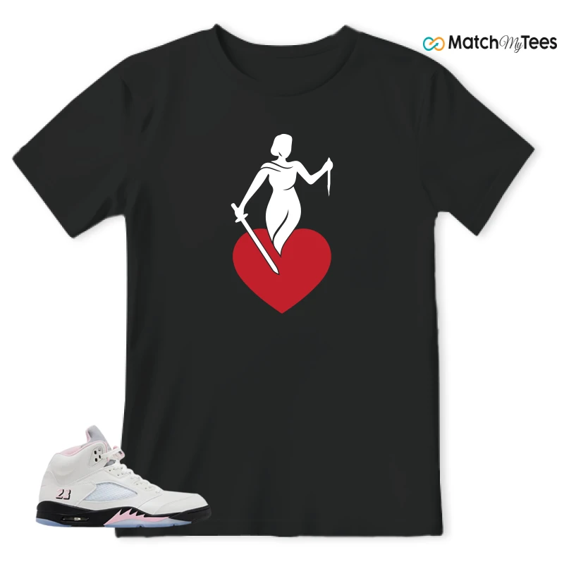 NIKE AIR JORDAN 5 RETRO MEDIUM SOFT PINK SNEAKER Matching Tees t-shirt
