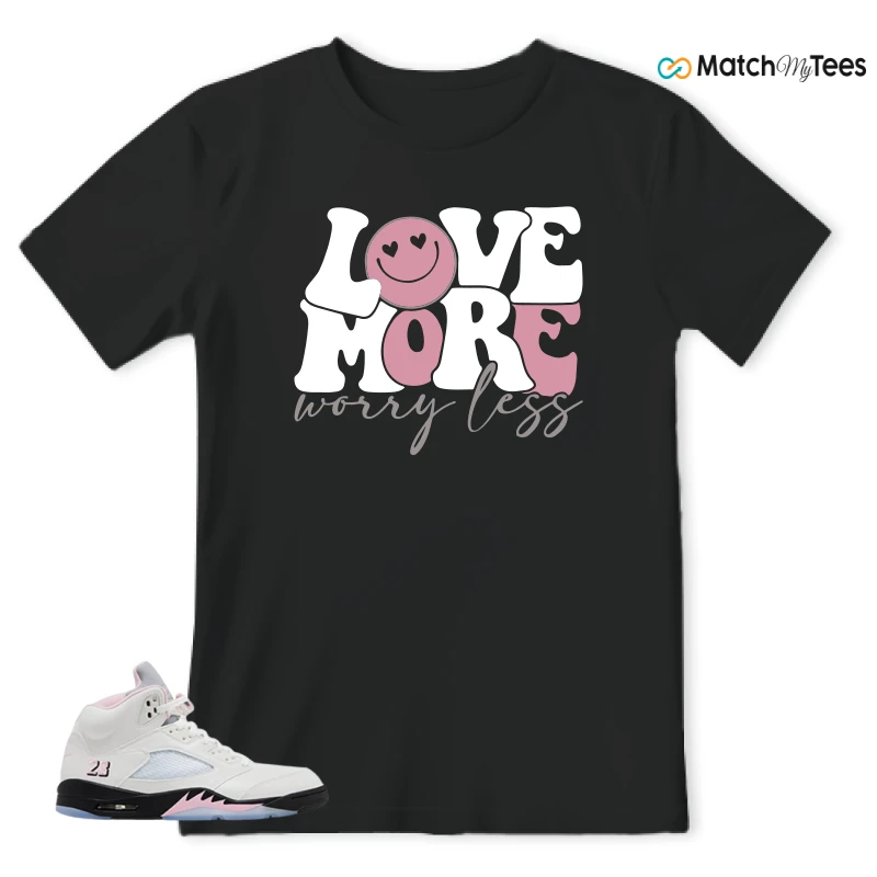 NIKE AIR JORDAN 5 RETRO MEDIUM SOFT PINK SNEAKER Matching Tees t-shirt