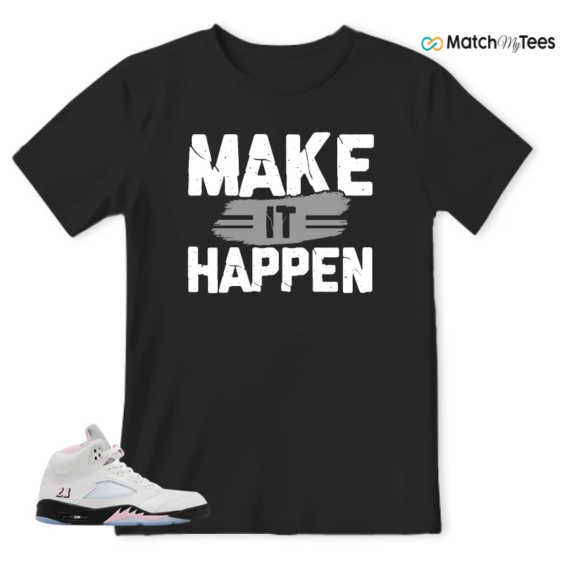 NIKE AIR JORDAN 5 RETRO MEDIUM SOFT PINK SNEAKER Matching Tees t-shirt