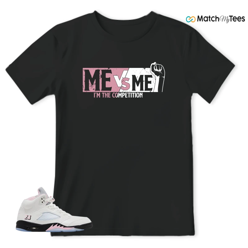 NIKE AIR JORDAN 5 RETRO MEDIUM SOFT PINK SNEAKER Matching Tees t-shirt