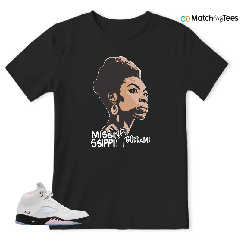 NIKE AIR JORDAN 5 RETRO MEDIUM SOFT PINK SNEAKER Matching Tees t-shirt