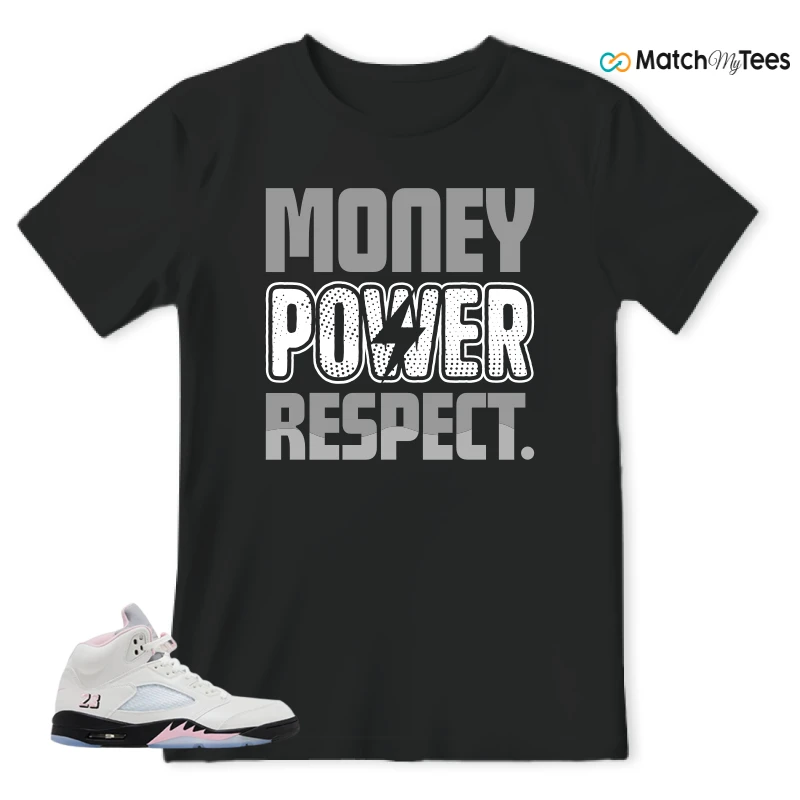 NIKE AIR JORDAN 5 RETRO MEDIUM SOFT PINK SNEAKER Matching Tees t-shirt