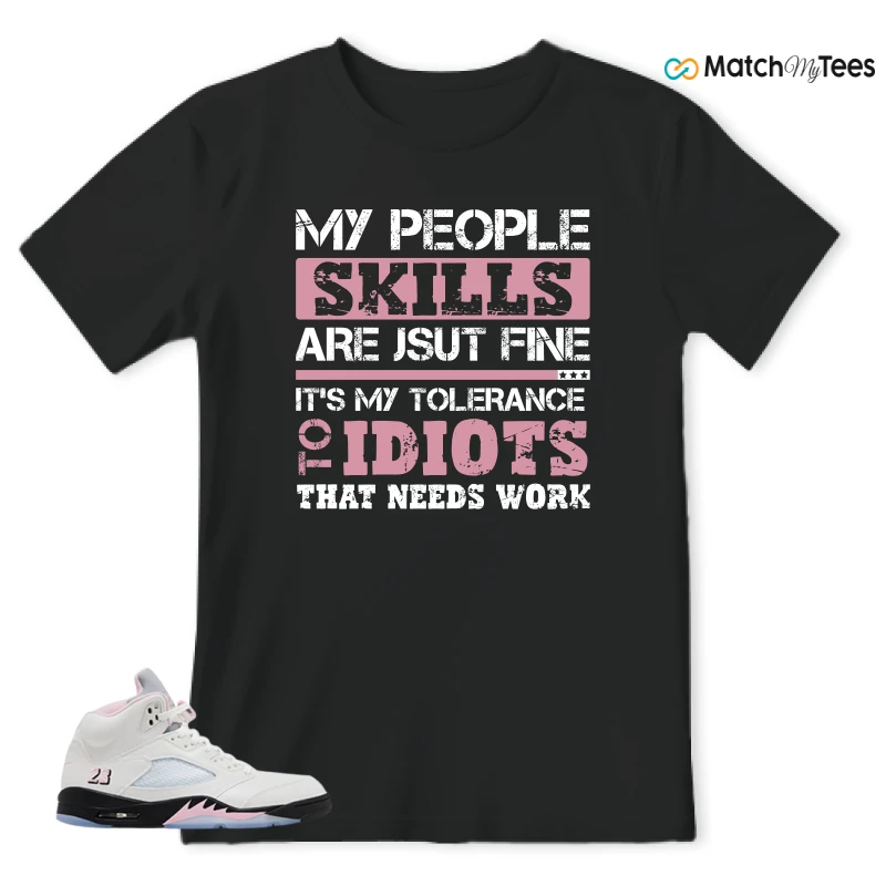 NIKE AIR JORDAN 5 RETRO MEDIUM SOFT PINK SNEAKER Matching Tees t-shirt