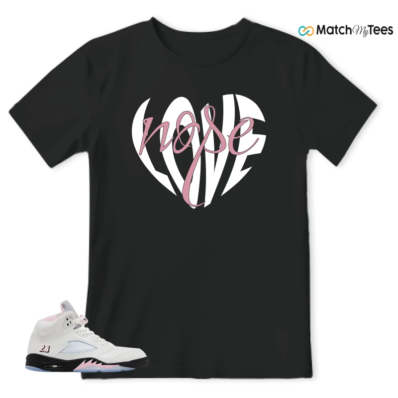 NIKE AIR JORDAN 5 RETRO MEDIUM SOFT PINK SNEAKER Matching Tees t-shirt