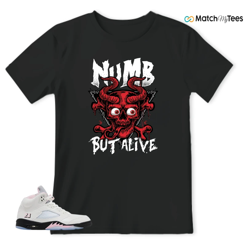 NIKE AIR JORDAN 5 RETRO MEDIUM SOFT PINK SNEAKER Matching Tees t-shirt