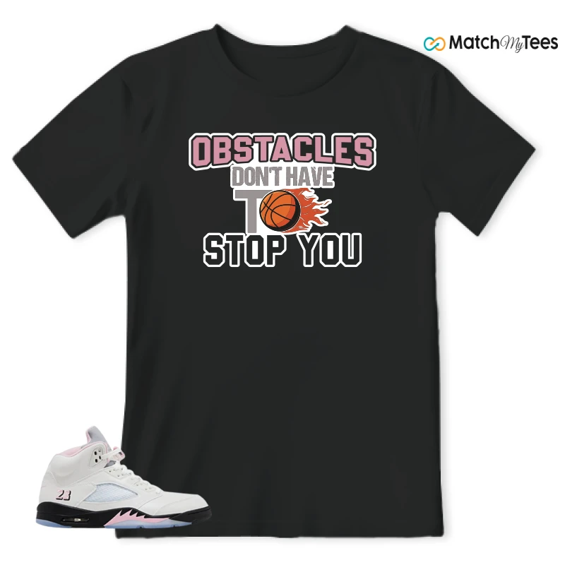 NIKE AIR JORDAN 5 RETRO MEDIUM SOFT PINK SNEAKER Matching Tees t-shirt