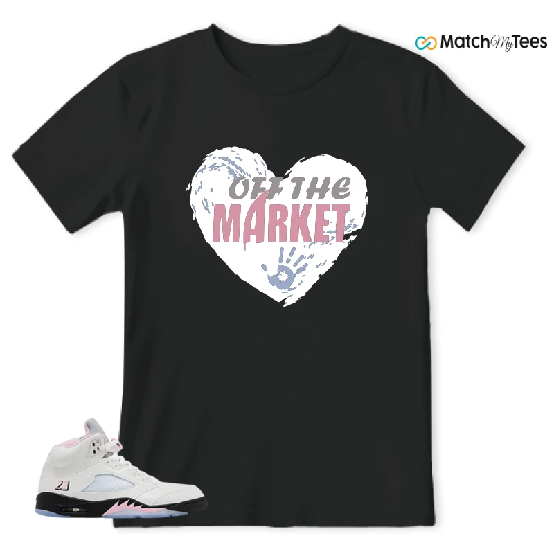 NIKE AIR JORDAN 5 RETRO MEDIUM SOFT PINK SNEAKER Matching Tees t-shirt
