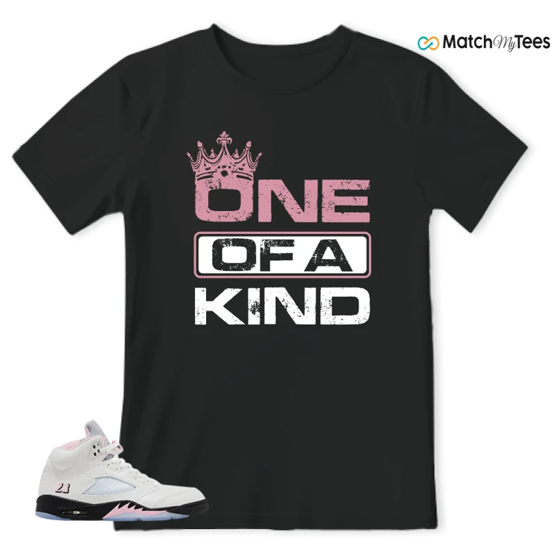 NIKE AIR JORDAN 5 RETRO MEDIUM SOFT PINK SNEAKER Matching Tees t-shirt