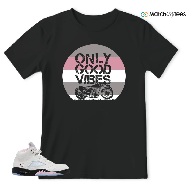 NIKE AIR JORDAN 5 RETRO MEDIUM SOFT PINK SNEAKER Matching Tees t-shirt