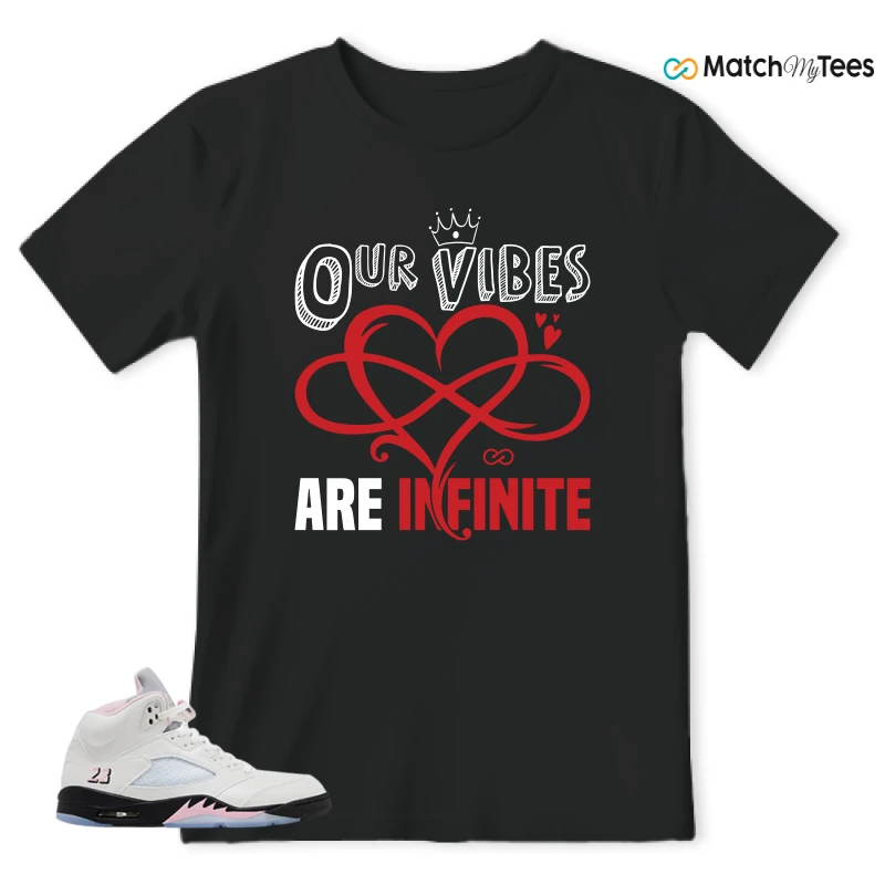 NIKE AIR JORDAN 5 RETRO MEDIUM SOFT PINK SNEAKER Matching Tees t-shirt