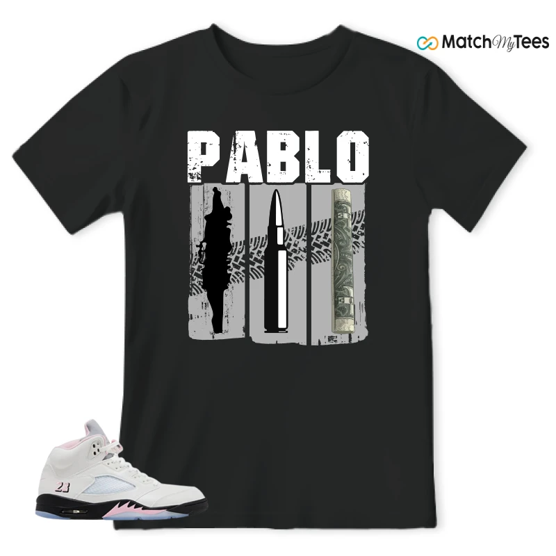 NIKE AIR JORDAN 5 RETRO MEDIUM SOFT PINK SNEAKER Matching Tees t-shirt