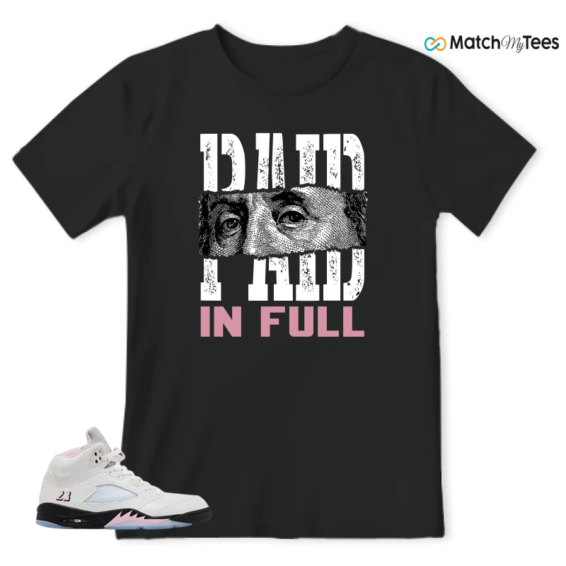 NIKE AIR JORDAN 5 RETRO MEDIUM SOFT PINK SNEAKER Matching Tees t-shirt