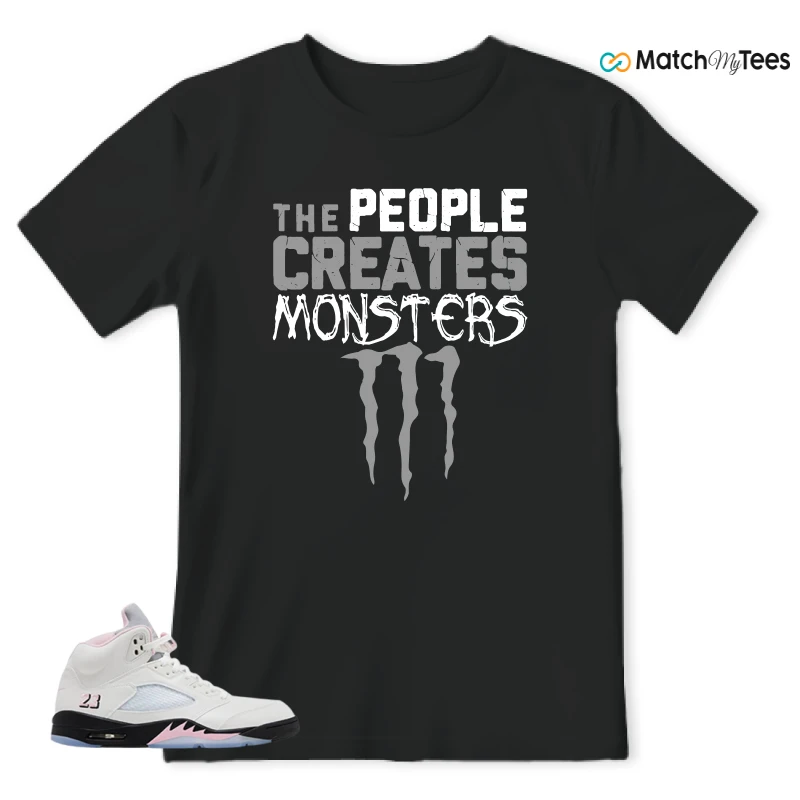 NIKE AIR JORDAN 5 RETRO MEDIUM SOFT PINK SNEAKER Matching Tees t-shirt