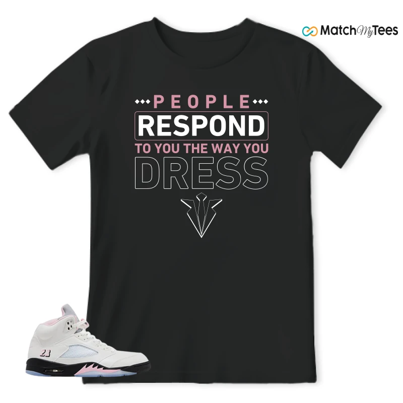 NIKE AIR JORDAN 5 RETRO MEDIUM SOFT PINK SNEAKER Matching Tees t-shirt