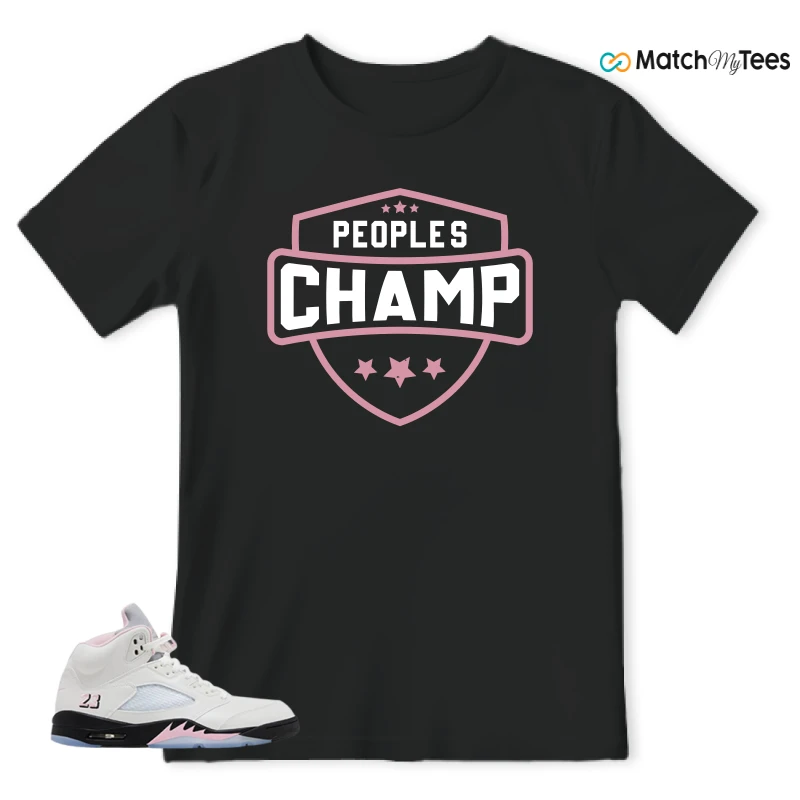 NIKE AIR JORDAN 5 RETRO MEDIUM SOFT PINK SNEAKER Matching Tees t-shirt