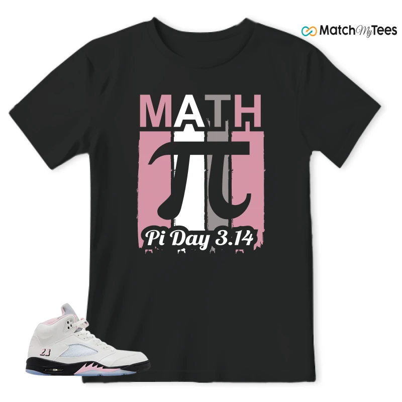 NIKE AIR JORDAN 5 RETRO MEDIUM SOFT PINK SNEAKER Matching Tees t-shirt