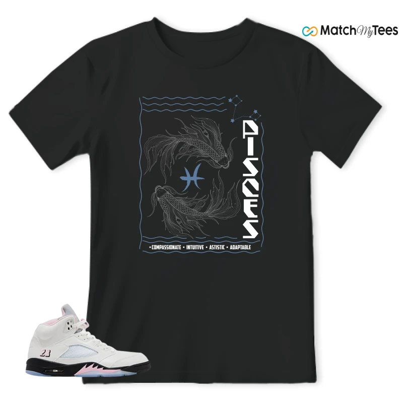 NIKE AIR JORDAN 5 RETRO MEDIUM SOFT PINK SNEAKER Matching Tees t-shirt