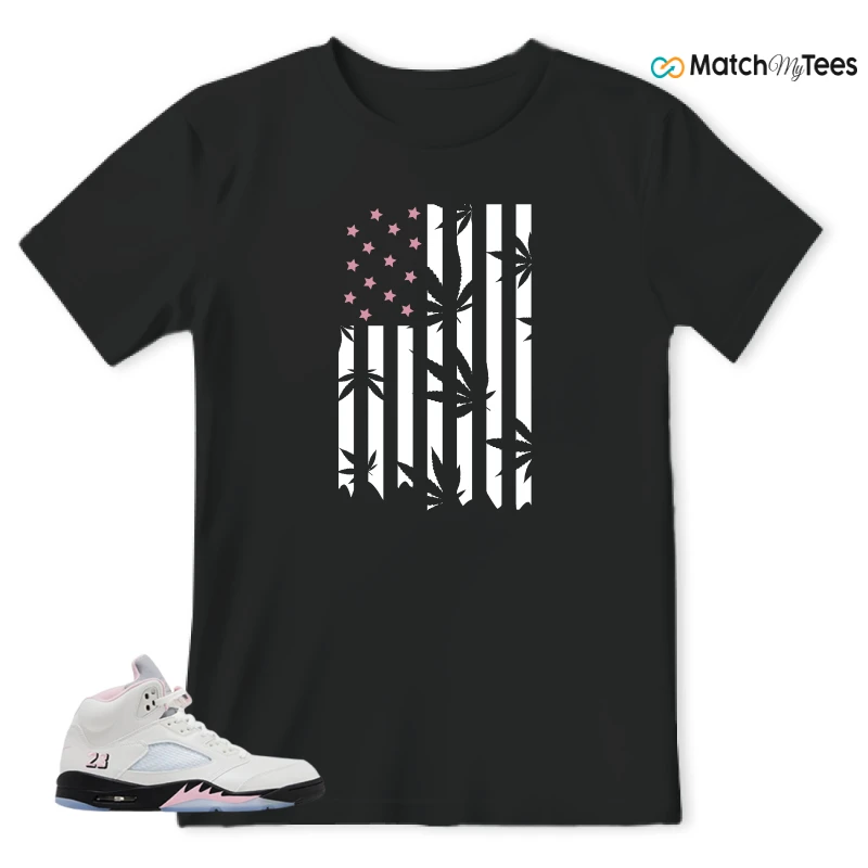 NIKE AIR JORDAN 5 RETRO MEDIUM SOFT PINK SNEAKER Matching Tees t-shirt