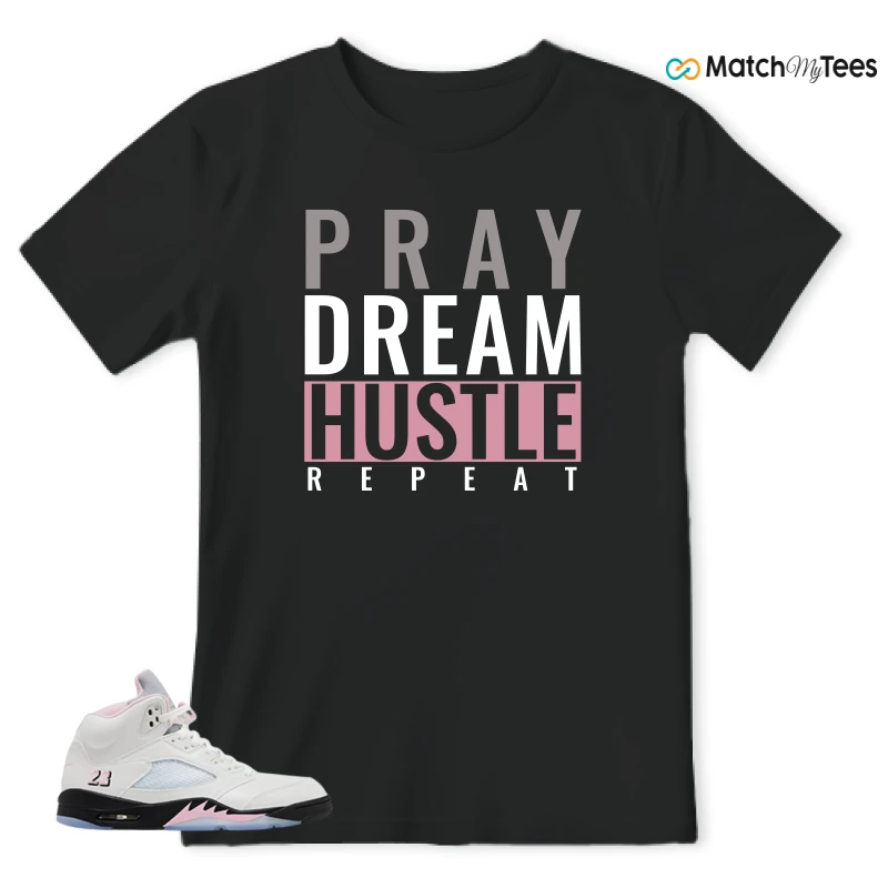 NIKE AIR JORDAN 5 RETRO MEDIUM SOFT PINK SNEAKER Matching Tees t-shirt
