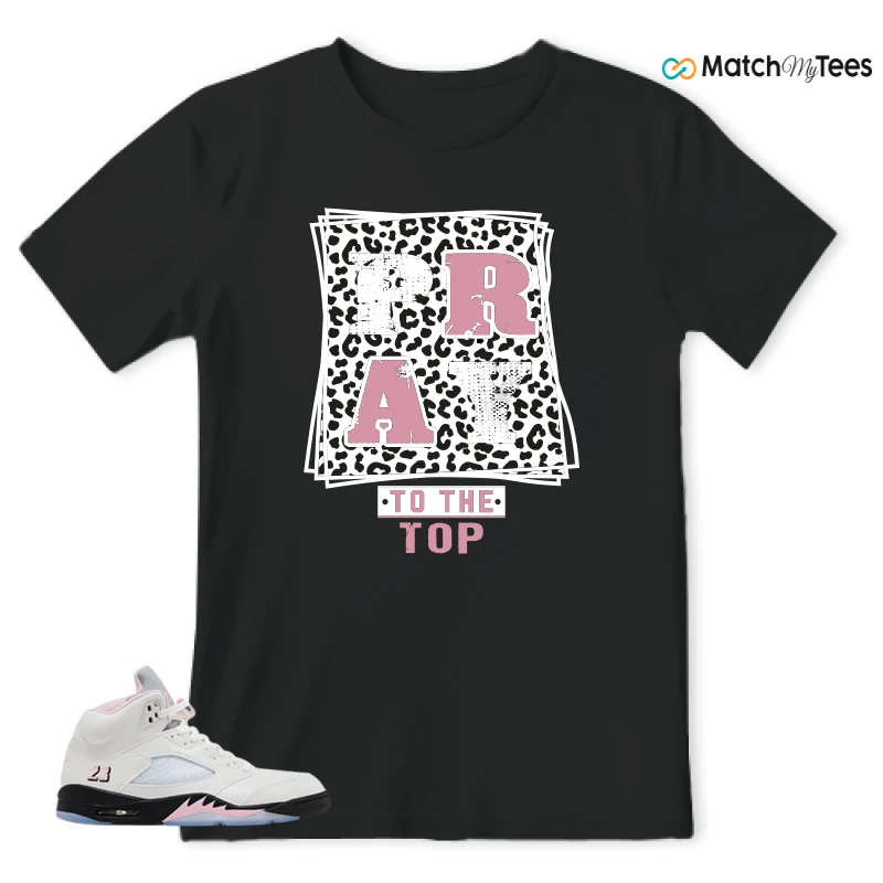 NIKE AIR JORDAN 5 RETRO MEDIUM SOFT PINK SNEAKER Matching Tees t-shirt