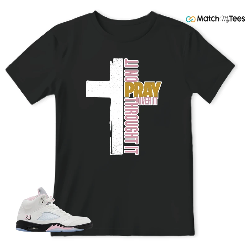 NIKE AIR JORDAN 5 RETRO MEDIUM SOFT PINK SNEAKER Matching Tees t-shirt