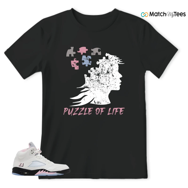 NIKE AIR JORDAN 5 RETRO MEDIUM SOFT PINK SNEAKER Matching Tees t-shirt