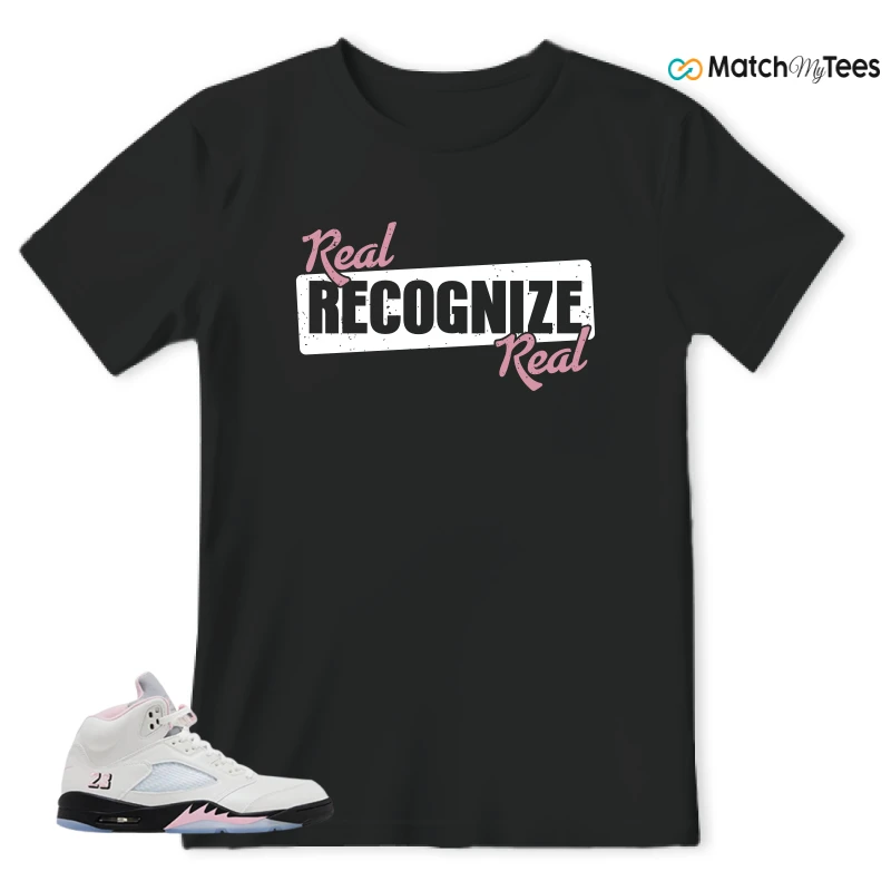NIKE AIR JORDAN 5 RETRO MEDIUM SOFT PINK SNEAKER Matching Tees t-shirt
