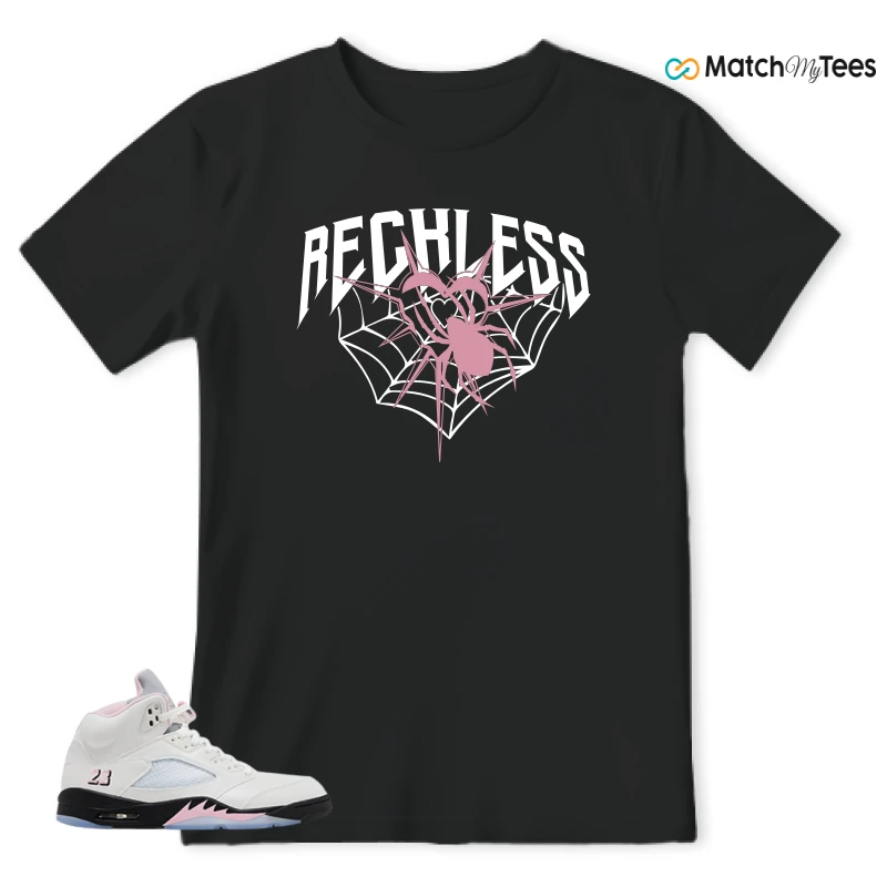 NIKE AIR JORDAN 5 RETRO MEDIUM SOFT PINK SNEAKER Matching Tees t-shirt