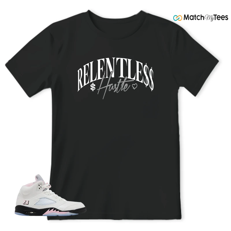 NIKE AIR JORDAN 5 RETRO MEDIUM SOFT PINK SNEAKER Matching Tees t-shirt