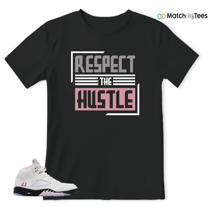NIKE AIR JORDAN 5 RETRO MEDIUM SOFT PINK SNEAKER Matching Tees t-shirt