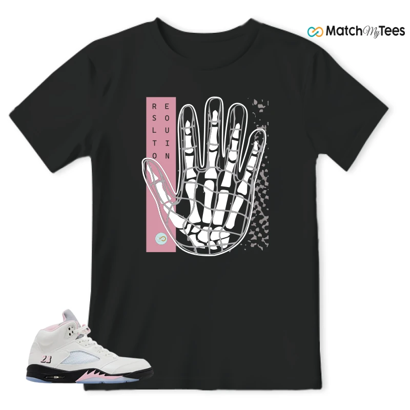 NIKE AIR JORDAN 5 RETRO MEDIUM SOFT PINK SNEAKER Matching Tees t-shirt