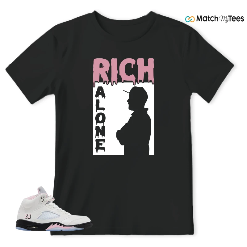 NIKE AIR JORDAN 5 RETRO MEDIUM SOFT PINK SNEAKER Matching Tees t-shirt