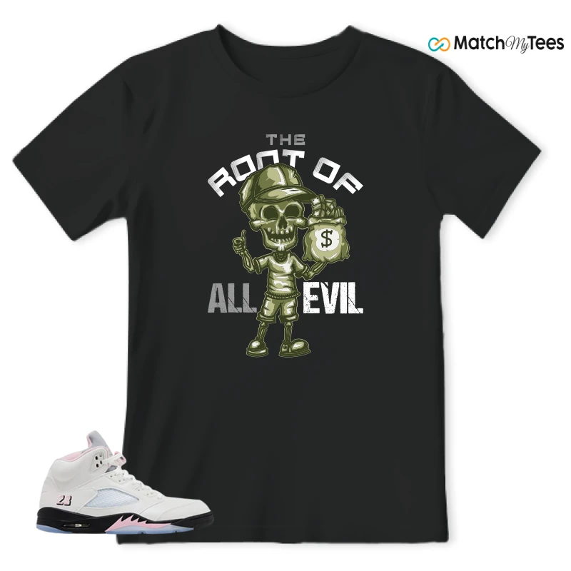 NIKE AIR JORDAN 5 RETRO MEDIUM SOFT PINK SNEAKER Matching Tees t-shirt