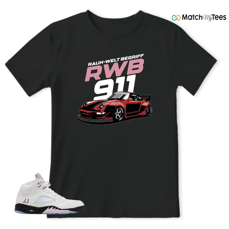 NIKE AIR JORDAN 5 RETRO MEDIUM SOFT PINK SNEAKER Matching Tees t-shirt