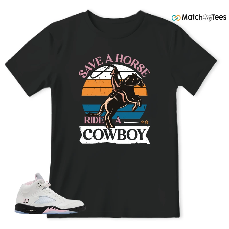 NIKE AIR JORDAN 5 RETRO MEDIUM SOFT PINK SNEAKER Matching Tees t-shirt