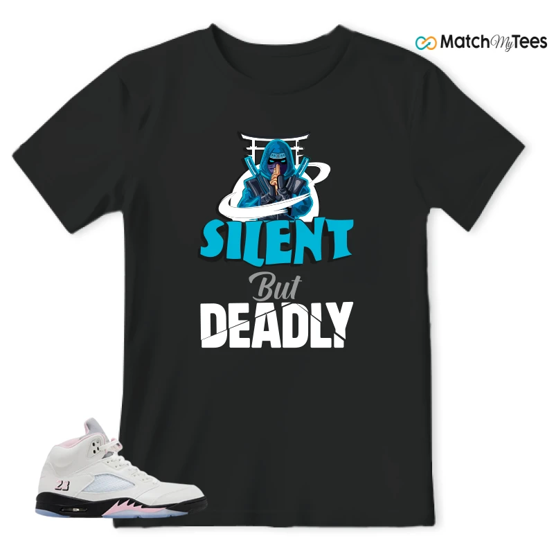 NIKE AIR JORDAN 5 RETRO MEDIUM SOFT PINK SNEAKER Matching Tees t-shirt