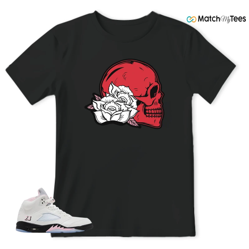 NIKE AIR JORDAN 5 RETRO MEDIUM SOFT PINK SNEAKER Matching Tees t-shirt