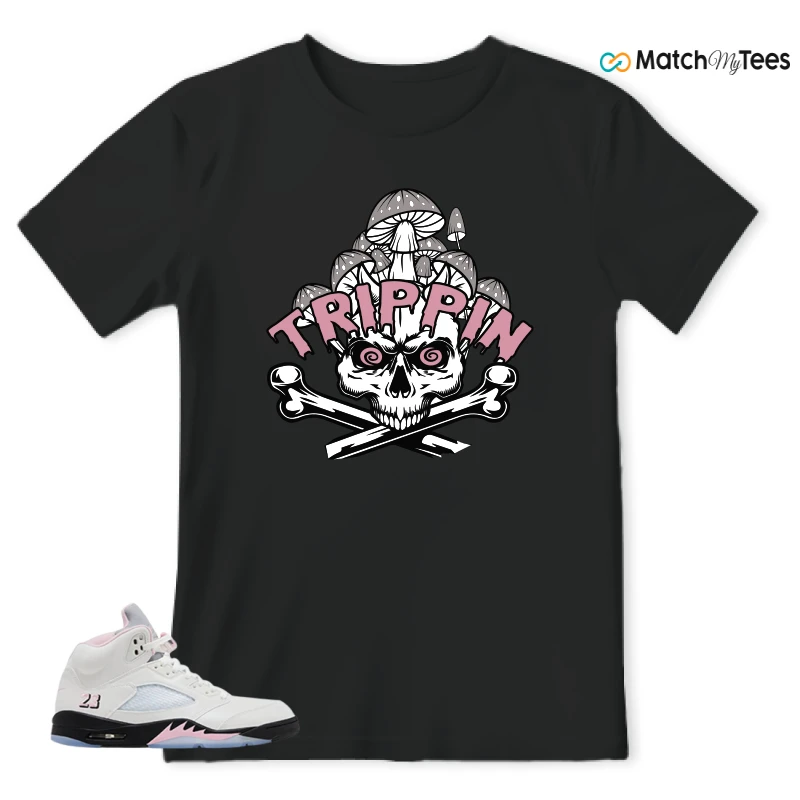 NIKE AIR JORDAN 5 RETRO MEDIUM SOFT PINK SNEAKER Matching Tees t-shirt
