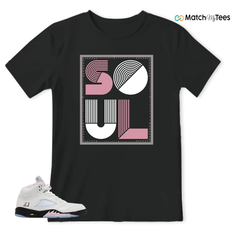 NIKE AIR JORDAN 5 RETRO MEDIUM SOFT PINK SNEAKER Matching Tees t-shirt