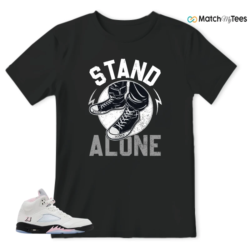 NIKE AIR JORDAN 5 RETRO MEDIUM SOFT PINK SNEAKER Matching Tees t-shirt