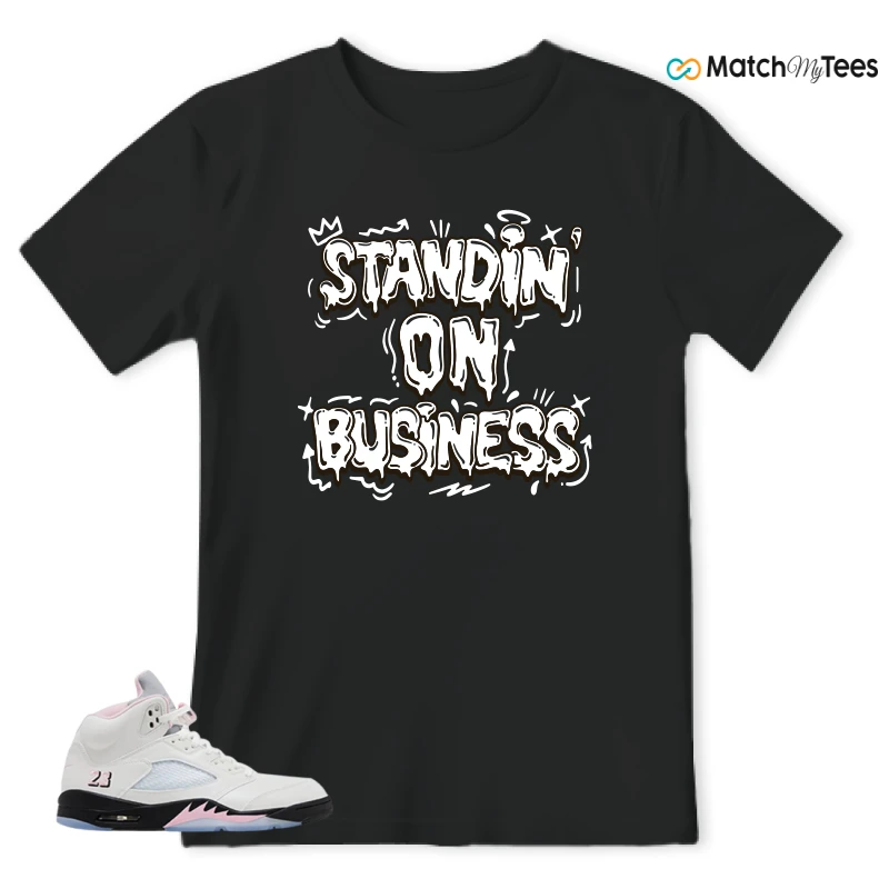 NIKE AIR JORDAN 5 RETRO MEDIUM SOFT PINK SNEAKER Matching Tees t-shirt