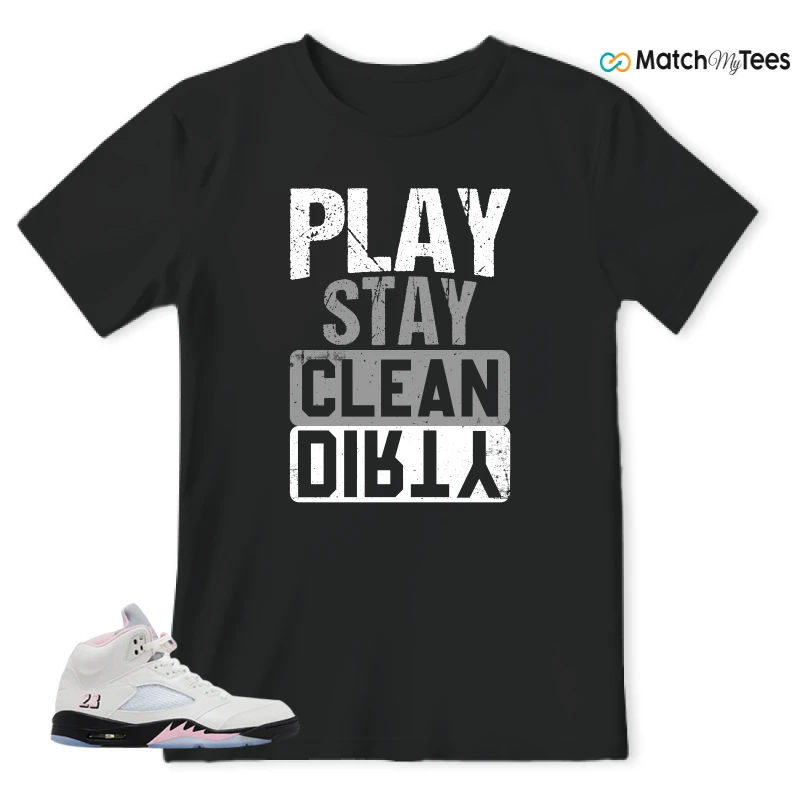 NIKE AIR JORDAN 5 RETRO MEDIUM SOFT PINK SNEAKER Matching Tees t-shirt