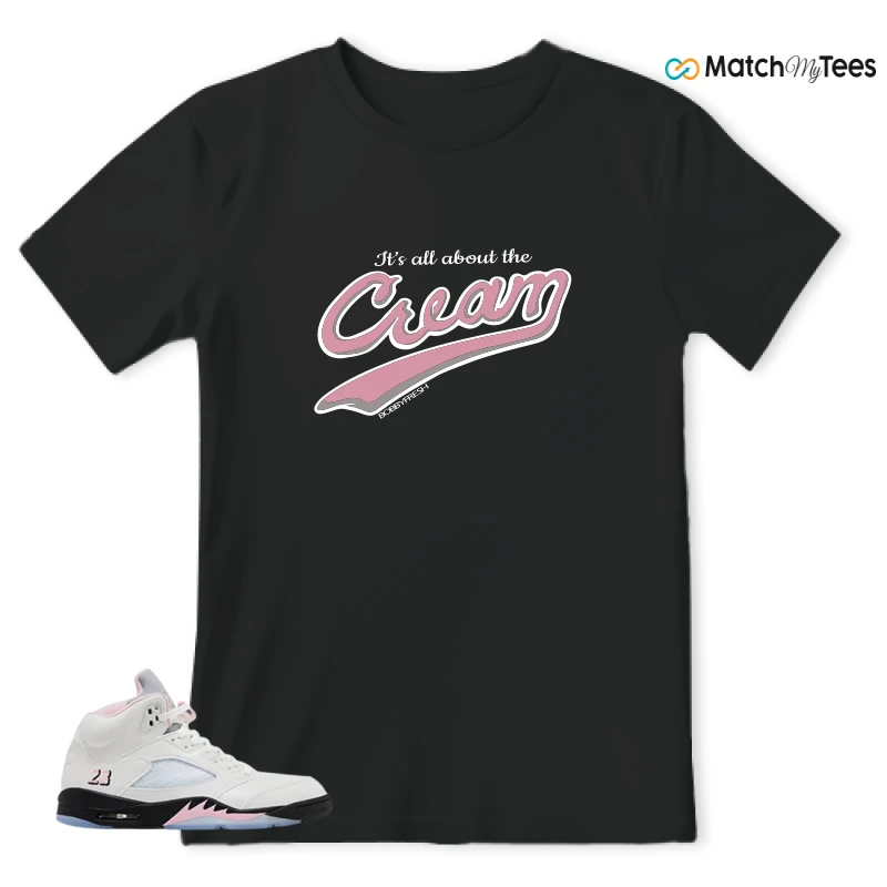 NIKE AIR JORDAN 5 RETRO MEDIUM SOFT PINK SNEAKER Matching Tees t-shirt